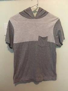 Overdrive Boys Grey Color Block Hoodie T-shirt Top Tee Size M Pre-owned - Picture 1 of 3