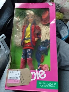 United Colors of Benetton Barbie 1990 Designer Red Jacket Pink Leggings D #9404 - Picture 1 of 8