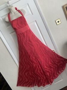 EXQUISITE MONSOON SIZE 18/20 RICH RASPBERRY SILK 50’s FIT & FLARE PARTY  DRESS
