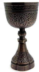 Handmade Brass Wine Goblet - Medieval Inspired Chalice Cup - Gothic King Chalice - Picture 1 of 7