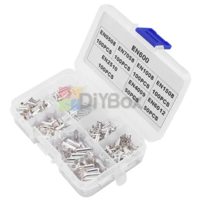600Pcs 0.5-6mm² Bootlace Ferrules Kit Cord End Electrical Cable Crimp Terminals - Image 1 of 4