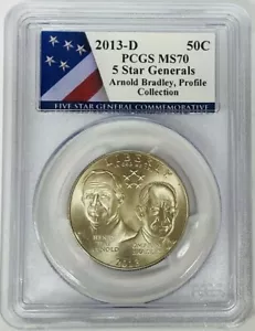 2013-D 50C 5 Star Generals, Arnold Bradley, Profile Collection MS70. 31342744. - Picture 1 of 2