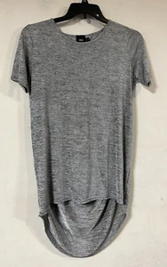 Top trasero en cascada brillante de maternidad ASOS, tinte espacial gris elástico, talla 4 - Imagen 1 de 4