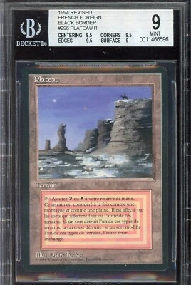 FBB {FRENCH} MINT BGS 9 Revised Plateau ~ W/2x 9.5 SUBs ~ Vintage MTG/Magic!!! - Image 1 of 2