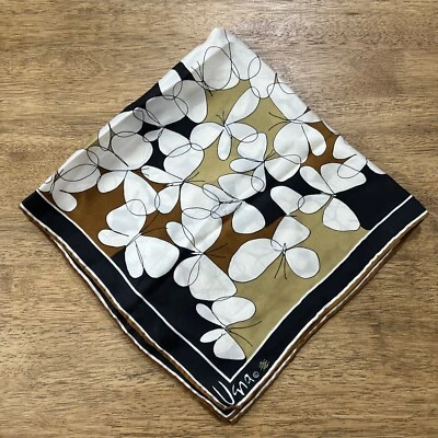 Vera Neumann Square Scarf Butterfly VTG 22”x22.5” Brown - Image 1 of 4