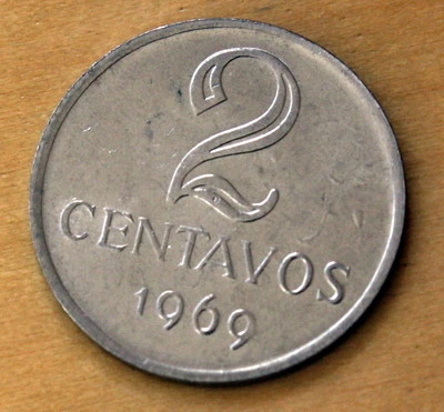 1969 Brazil 2 Centavos Mint Error - Image 1 of 2