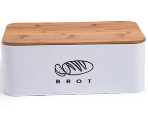 Brotkasten mit Deckel, Großer Knäckebrot Box , Brotaufbewahrungsbox (Weiß-42cm) - Bild 1 von 6