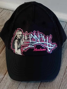 Hannah Montana Girls Hat With Tiny Stones Black Adjustable - Picture 1 of 3