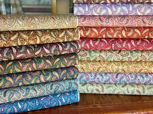 Cotton Paisley Fabric by the yard, Bandana Fabric, Quilter Cotton, in 16 Colors - Picture 1 of 33