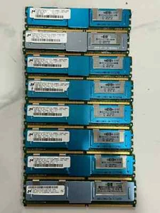 MICRON 32GB (8x4GB) PC2-5300F 2rx4 MT36HTF51272FY-667E1D4 FBDIMM SERVER RAM - Picture 1 of 1
