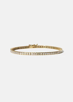 4.55ct VS1 Princess cut Lab Grown diamond 0.56ct Pear 10k gold Eternity Bracelet - Image 1 of 4