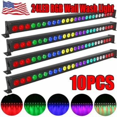 120W 24LED RGB Wall Washer Light DMX Sound Actived DJ Party Club Stage Lighting - Image 1 of 4