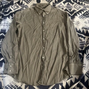 Brunello Cucinelli Shirt Mens Large Solid Long Sleeve Button Down gray - Picture 1 of 7
