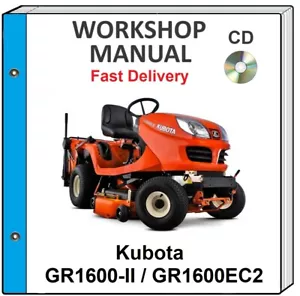 KUBOTA GR1600-2 GR1600-II GR1600EC2 GR1600 SERVICE REPARATUR WERKSTATT HANDBUCH AUF CD - Bild 1 von 1