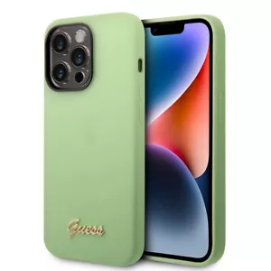 Guess Silicone Case for iPhone 14 Pro - Metal Logo - Green - Picture 1 of 7