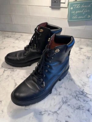 Women's Juniors Coach New York black Lorimer combat boot booties lace up size 10 - Image 1 of 4