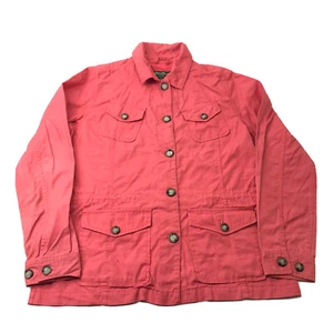 Vintage Eddie Bauer Chore Jacket Canvas Work Coat Salmon Medium Faded - Picture 1 of 16