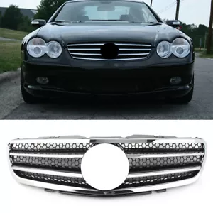 Fit Mercedes Benz R230 W230 2003-2006 SL500 SL600 Grille Grill 2 Fin Style - Bild 1 von 14