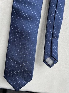 Corbata inteligente para hombre Marks And Spencer 100 % seda azul marino estampada 3,25" de ancho - Imagen 1 de 2