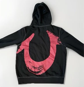 True Religion Painted Horseshoe Zip Hoodie Herren S Schwarz Big T Sweatshirt Jacke - Bild 1 von 13