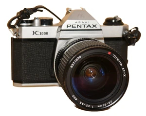 Pentax K1000 35mm Film SLR + Tokina AT-X 28–85mm Zoom – Tested, Meter Working - Picture 1 of 24