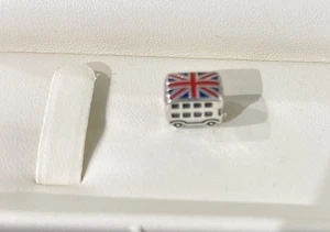 Pandora Union Jack London Double Decker Bus Enamel & SS .925 Charm 791049ER - Picture 1 of 2