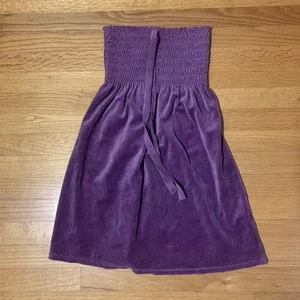 Juicy Couture Pam Gela Terry Velour Strapless Halter Dress Purple Women's Medium - Picture 1 of 6