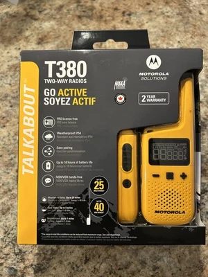 Motorola Portable FRS, T380, Talkabout, Two-Way Radios, Rechargeable 2 Pack~ NIB - Image 1 of 4