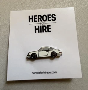 White Porsche 964 Pin - Heroes for Hire - Porsche 911 - Collector Pin - Picture 1 of 2