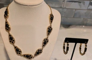 Kate Spade Teardrop Black Onyx Necklace And Earrings - Picture 1 of 7