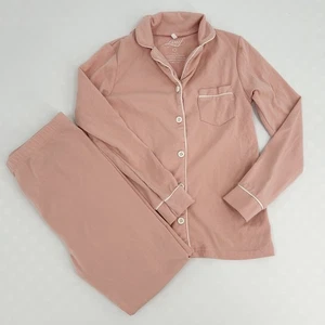 Pouf Mädchen Schlafanzug Set Rosa Baumwolle Elasthan Größe 10 Langarm Hose - Bild 1 von 5