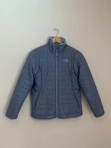 Chaqueta North Face Niñas Reversible Mossbud Remolino Grapemist Denim Estampado Talla L 14/16 - Imagen 1 de 14