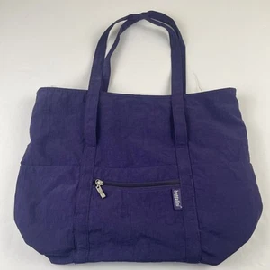 Baggallini Large Tote Bag Purple Nylon Travel Beach Gym Double Top Handles - Picture 1 of 15