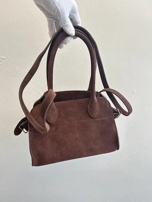 Bolso The ROW Gamuza Suave Margaux Mini 15 Marrón Chocolate Excelente Estado Foto 1 de 4