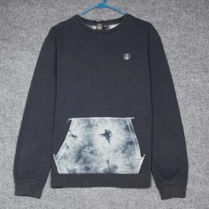 Volcom Mens Blue Tie Dye Pocket Long Sleeve Crewneck Sweatshirt Size L - Picture 1 of 5