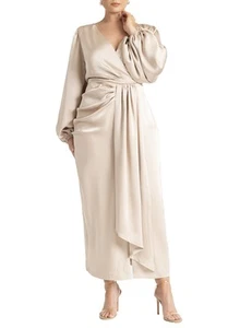 ELOQUII Women's Plus Size Satin Sleeve Pleated Dress - Picture 1 of 13