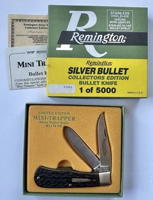 Faca de bolso NOS Remington Silver Bullet R1178 SB mini caçador com caixa colecionador - Imagem 1 de 4