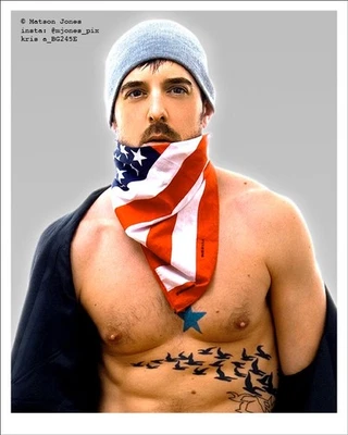 MALE PHYSIQUE NUDE_THE ATHLETIC PATRIOT FULL FRONTAL_MATSON JONES SIGNED PHOTO - Image 1 of 2