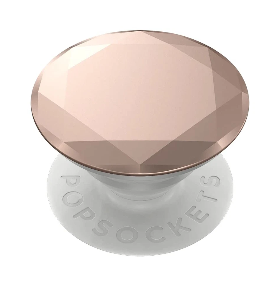 PopSockets Metallic Rose Gold Diamond Popgrip PopSocket Swappable Top
