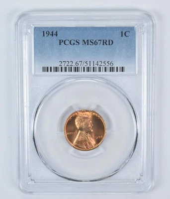 1944 Lincoln Wheat Cent MS67 RD PCGS Blue Label - Image 1 of 4