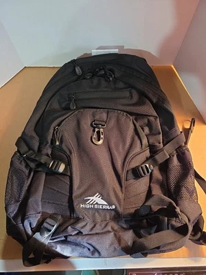 High Sierra Loop Backpack Travel Work Backpack w/ Tablet Sleeve Black/Charcoal - Image 1 of 4