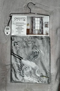 NWT CALLISTO HOME PELICAN BIRD FLORAL CURTAINS SET OF 2 PANELS SIZE 38”x 96” - Picture 1 of 14