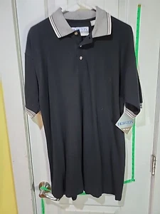 Horizon By California Apparel Golf Polo Shirt Mens Size Medium Black And Grey - Picture 1 of 4