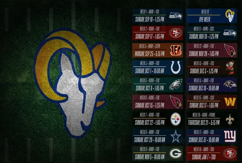 The Los Angeles Rams 2023 Regular Season Schedule Poster Multiple sizes Cover