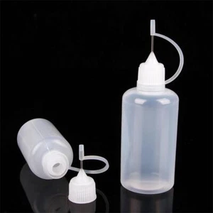 Plastic Empty Dropper Bottles Needle Tip Squeeze bottle Refillable Bottle - Picture 1 of 17
