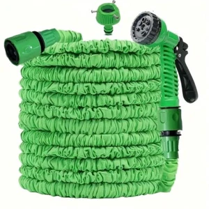 Expandable Garden Pocket Hose 7.5m (25ft)- 30m (100ft) - Kink-Free with Nozzle - Picture 1 of 22