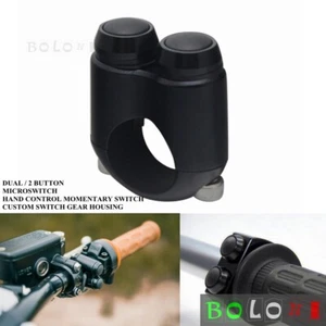 2 Button Hand Control Momentary Switch For Harley Softail XL Cafe Racer 1" Bars - Picture 1 of 12