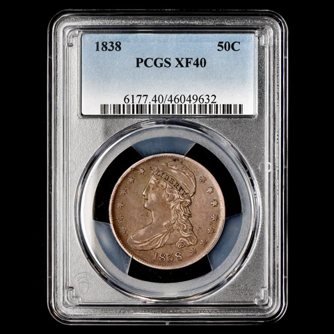 1838 CAPPED BUST HALF DOLLAR ✪ PCGS XF-40 ✪ 50C SILVER REEDED EDGE 632 ◢TRUSTED◣ Cover