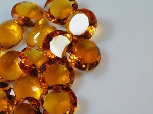 Pair Of Top Front To Back Drilled Round Cut Hydro Citrine Quartz Beads 18x18MM - Picture 1 of 8
