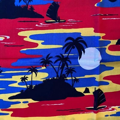 31x44" PIECE Island Sunset Cotton Fabric by Burlington Studio - Quilt, Sew - Image 1 of 2